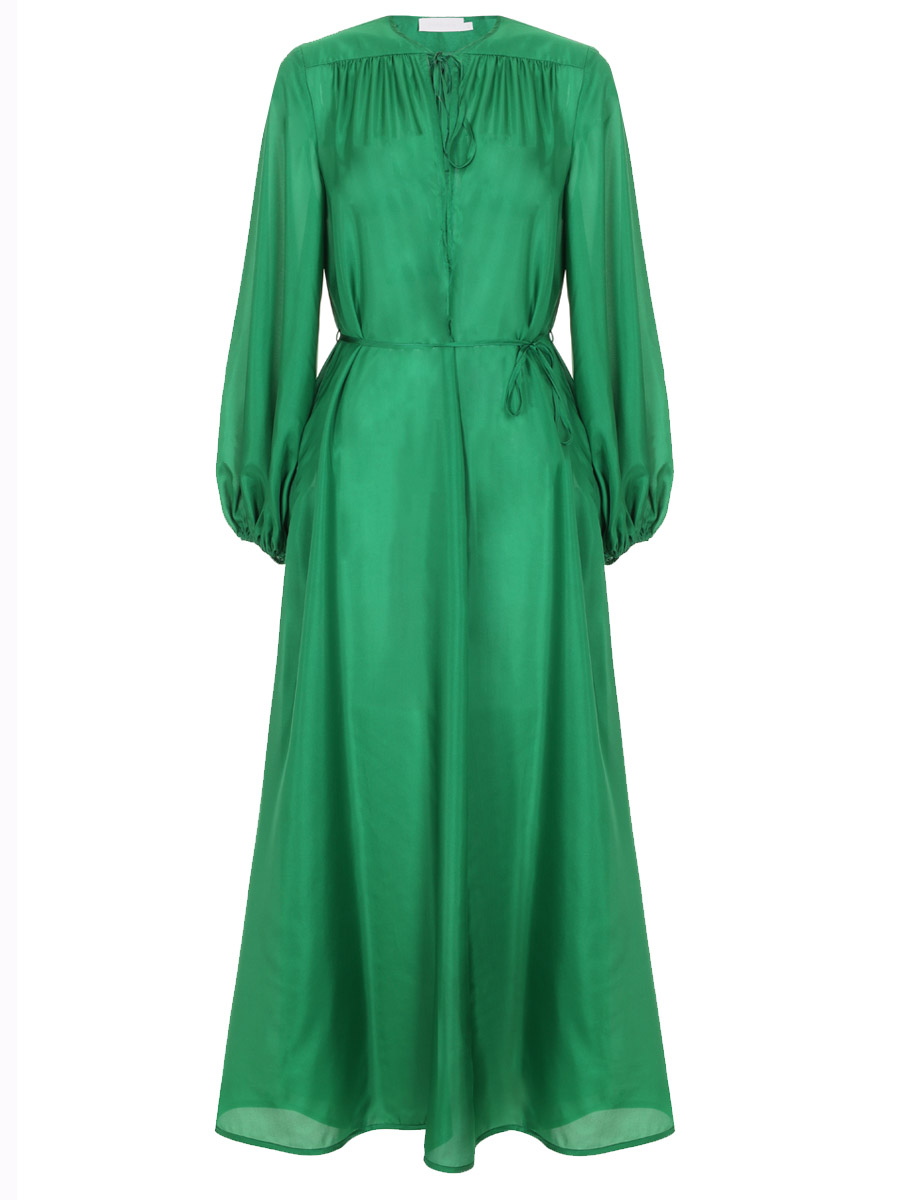 Платье шелковое ZIMMERMANN 8449DRS243 BOGR, размер 46, цвет зеленый